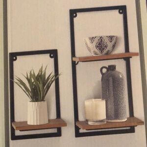 True Destiny Black and Brown Wall Decor Display Shelves